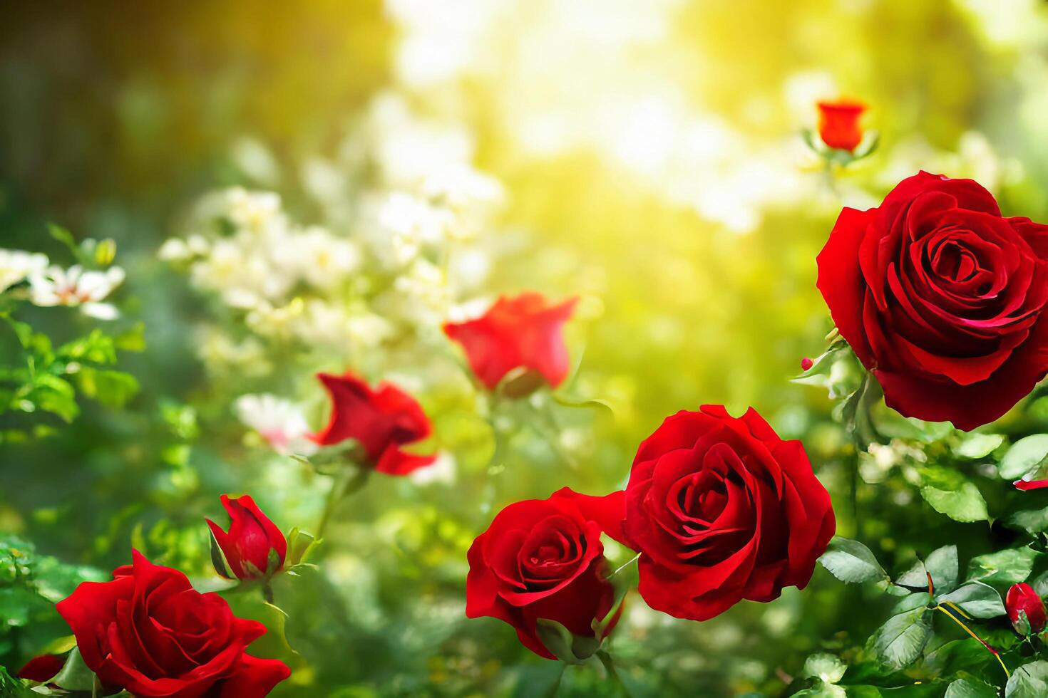 Clorivie Soldes Magasin -Clorivie Soldes Magasin the red roses in the garden with ai generated free photo